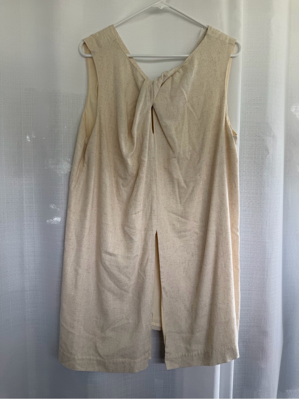 Sunday in Brooklyn Linen Blend Sleeveless Tunic Top Size 1X Neutral Beige